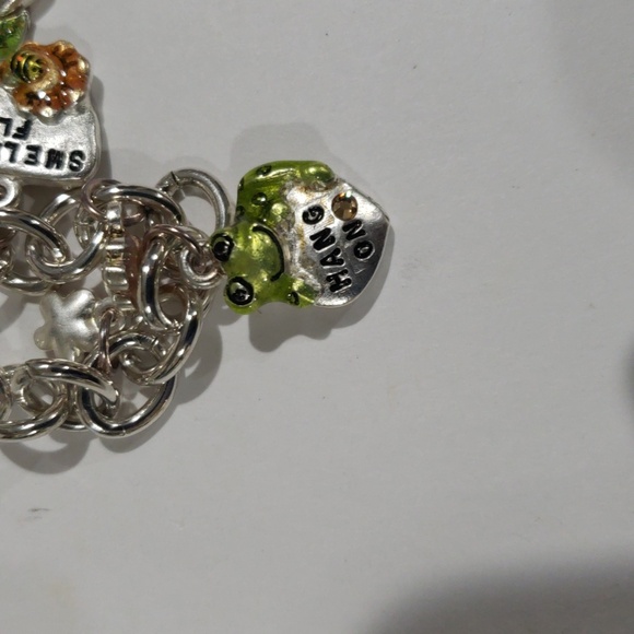 Whimsical Silver-Tone Charm Bracelet – Colorful Inspirational Pendants, Jewelry - Picture 8 of 11